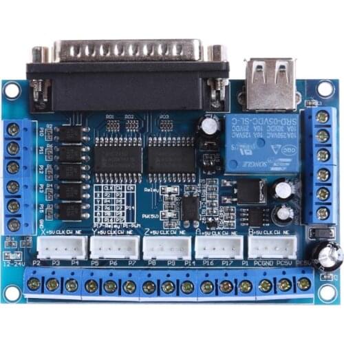 90x70x15mm DC 12-24V 17 LPT ports PCI Expansion Card with USB Cable for Mach3 CNC/power supply