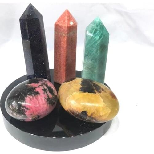 Amazonite blue sand quartz obelisk crystal wand point healing stones tumbled palm for Decoration set