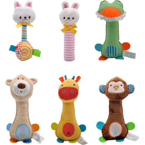 Baby Rattles BB Sticks Plush Doll Crib Bed Hanging Toy for Kids Newborn