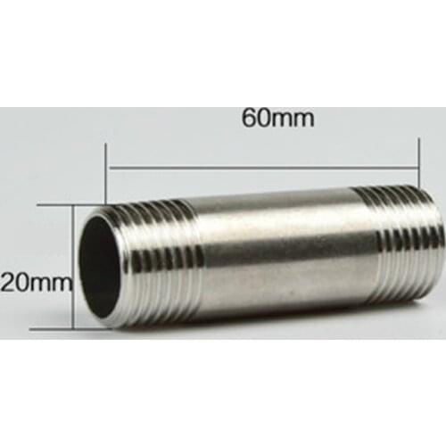 DN15 1/2" BSPP Male Barrel Nipple Pipe Fitting 201 Stainless Steel Length 60mm