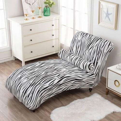 Elastic Chaise Cover All Inclusive Lounge Chair Slipcover Stretch Recliner Sofa Covers Couch Protector with Pillowcase Decor