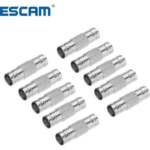 ESCAM 10pcs/lot CCTV Connector Plug BNC Female to BNC Female Jack Video Adapter/BNC Connector