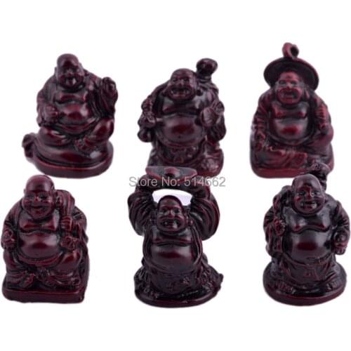 Fengshui Six Small Laughing Buddha Figurines /resin buddha figurines