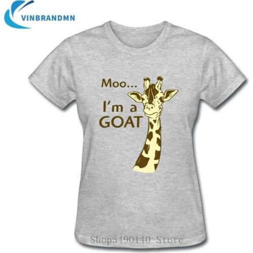 Moo Im A Goat Giraffe T-Shirt Funny Animal Giraffe Sarcastic Novelty Humor Women Tshirts Lovely Zoo Hipster Wild Animal T Shirts
