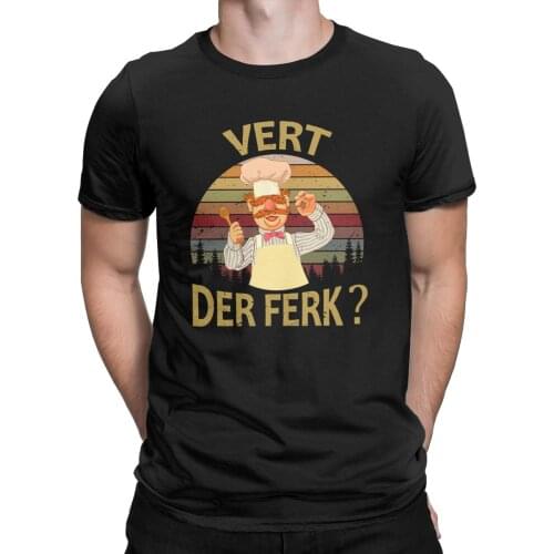 Men T-Shirts Vert Der Ferk Cook Swedish Chef Casual Tee Shirt Short Sleeve Cooking Culinary T Shirts O Neck Clothes Printed