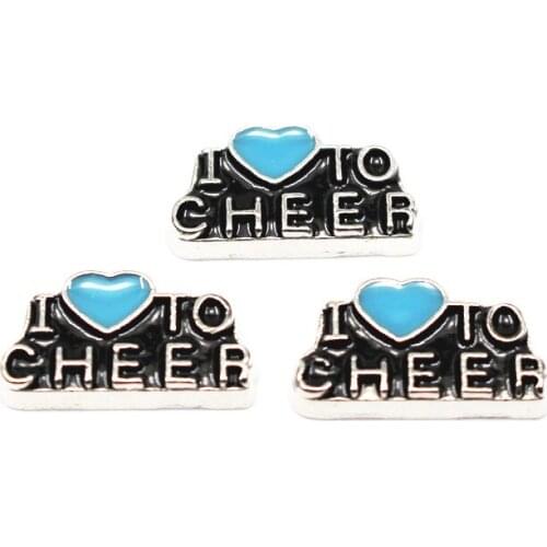 Hot selling 10pcs/lot L love to gheer Floating charms Alloy Charms Living glass Memory Lockets DIY woman Jewelry
