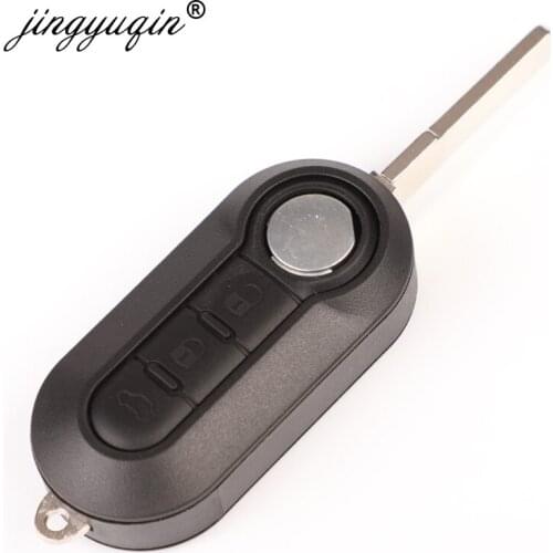 Jingyuqin 10pcs 3 buttons Remote Flip key Fob Shell for Citroen Jumper Fit Peugeot Boxer 2008-2015 Replacement Case