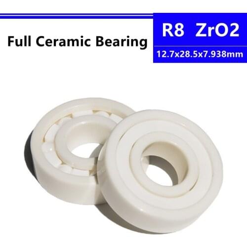 4pcs/10pcs R8 12.7x28.5x7.938mm Zirconia Full ZrO2 Ceramic Deep Groove Ball Bearing Precision Nonmagnetic 12.7*28.5*7.938mm