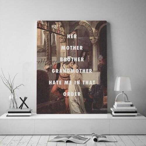 Classical Painting funny art quotes meme Framed Wooden Frame Canvas poster wall Art decor room Study Home Decoration Prints