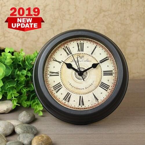 Creative Personality Fashion Wall Clock European Retro Clock Mute Alarm Clock Student Seat Hanging Dual-use Bedside Clock