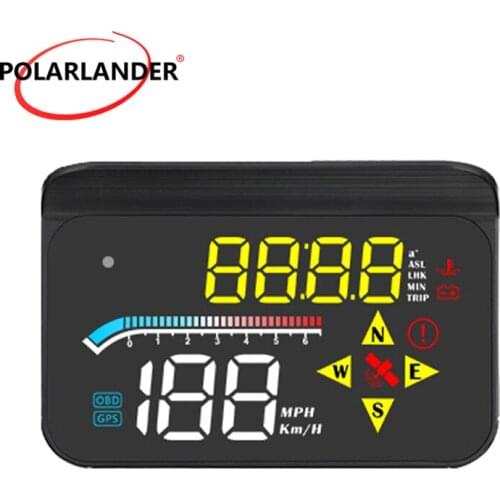 M17 Yellow and White Head-up Display (Need to Film) Multi-function Dual System 3.5-Inch OBD+GPS HUD