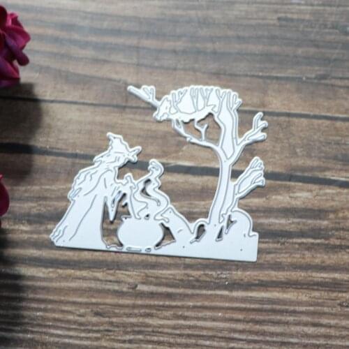 Witch Dead Tree Frame 2021 Metal Cutting Dies for DIY Scrapbooking and Card Making Decor Embossing Craft