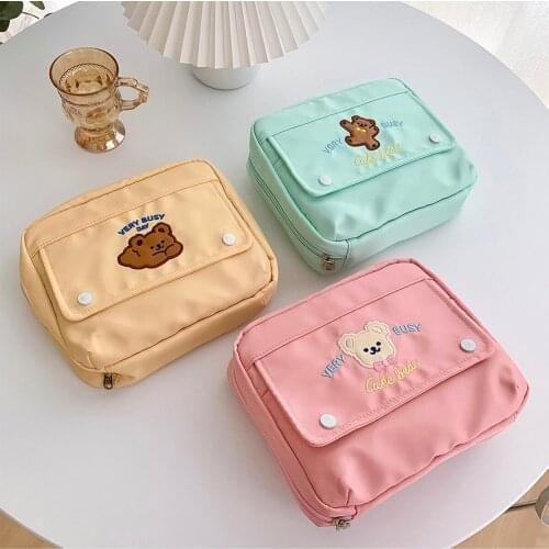 Cute Stationery Bag A6 A7 Hand Diary Book Notebook Material Tape Bags Large Capacity Makeup Brush Storage Case