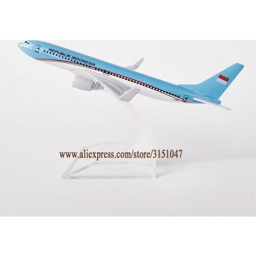 Alloy Metal Air REPUBLIK INDONESIA Airlines Boeing 737 B737 Airplane Model Airways Plane Model Stand Aircraft Kids Gifts 16cm
