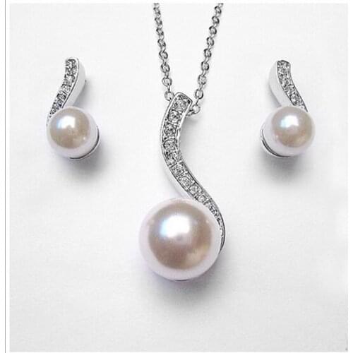 Fashion Small S Shape Pearl Jewelry Set With Earrng and Necklace High Quality Accessories Hotsale