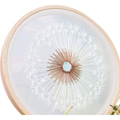Embroidery Kits for Beginners,Creative Dandelion Hand Embroidery Cross Stitch Needlepoint Crafts Kit with Color Pattern Cloth,Ba