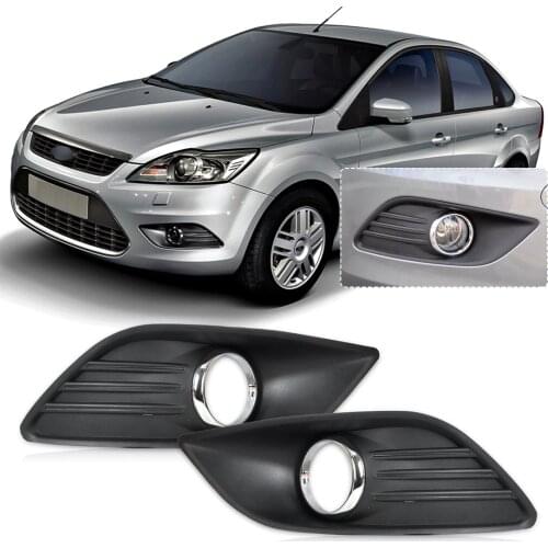 DWCX Right & Left Side Bumper Fog Light Lamp Cover Grille Grill for Ford Focus Sedan 2009 2010 1011