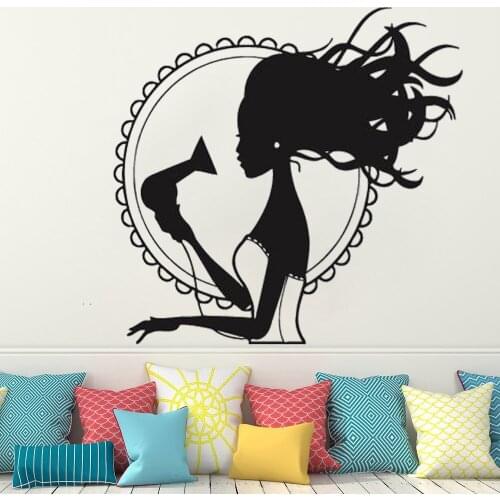 Wall Window Decal Stickers Beauty Hair Salon Hair Stylist Manicure Cosmetic Eyelashes Pattern Art Mural Decal decoration HY803