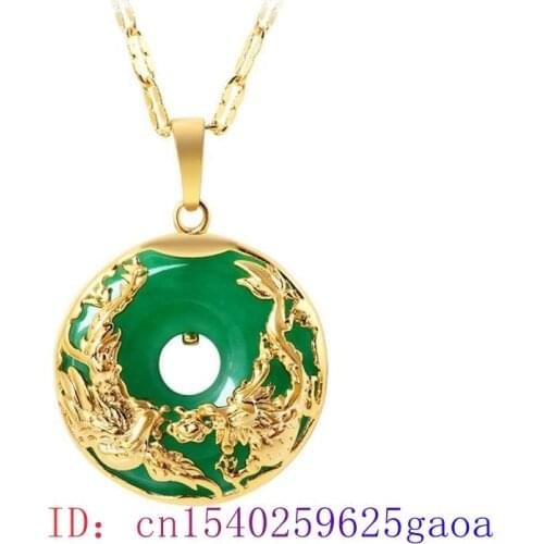Jade Dragon phoenix Pendant Natural Women Amulet Charm 925 Silver Necklace Chinese Gifts Chalcedony Jewelry Fashion Hetian