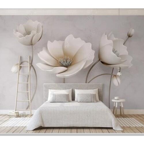 Papel de parede elegant flower marble texture 3d stereo modern wallpaper,living room tv wall bedroom wall papers home decor