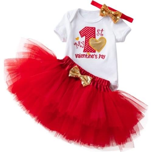 0-24 Months Kids Clothes Baby Girls Birthday Party Set Exquisite embroidery T-Shirt+Bowknot Tutu Skirt+Headwear 3-Piece Clothes
