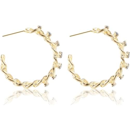 S925 Silver Needle Style Retro Earrings C-shaped Micro Inlaid Zircon Earrings Womens Fashion Jewelry