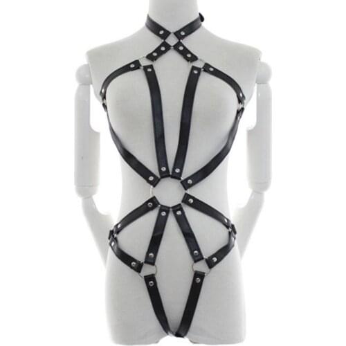Sexy BDSM Thigh Leather Harness Belts Women Goth Leg Garter High Waist Bondage Erotic Suspender Lingerie Body Harajuku Straps