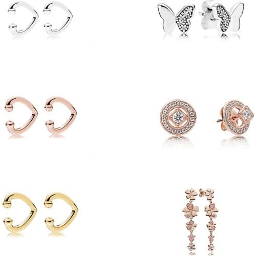 2020 New Fashion 100% 925 Sterling Silver Butterfly, Flower Earrings On The Street, High Quality Romantic Birthday Gift For Wife