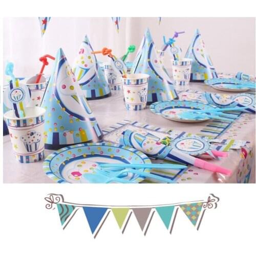 BLUE ICE CREAM 99 pcs kids birthday party decoration event party supplies favor items for children party supplies