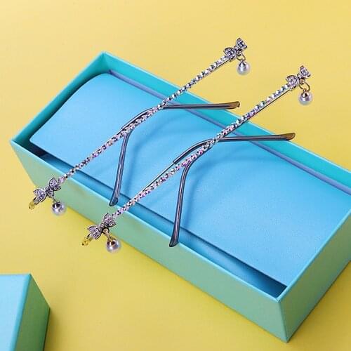 Rhinestone Eyeglass Frames Eye Glasses Women Luxury Rimless Diamond Men Eyewear Sunglasses Decoration JDA3277