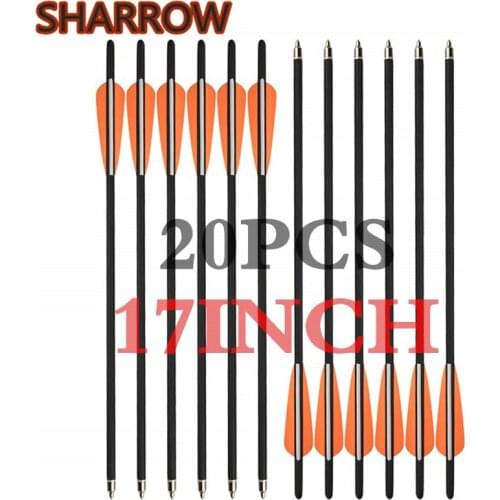 20Pcs 17" Crossbow Bolts Arrows Archery Carbon Arrow With Replacement Broadhead For Shooting Training Archery Accessories