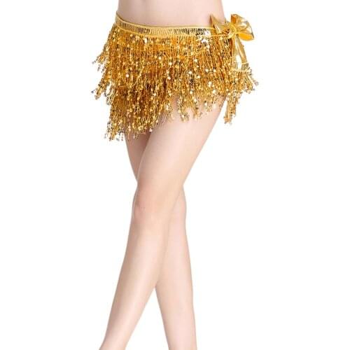 Belly Dance Dancer Costume Sparkling Tassel Fringe Belly Dance Hip Scarf Shawl Sequins Fringe Waist Chain Belt danza del vientre