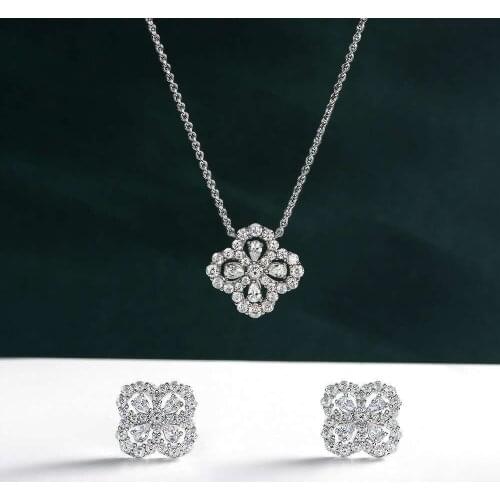 European And American Popularity Contracted Money Set Crystal Flower Jewelry Two Sets
