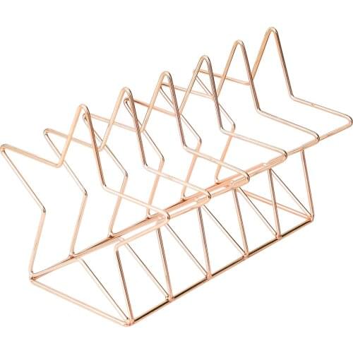 Simple Iron Art Desktop Storage Book Rack Bookshelf Magazine Holder Organizer Rack For Document Folder Letter - Star Shape