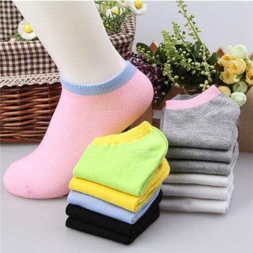 Women Cotton Socks Spring Summer Autumn Cute Candy Color Invisible Ventilate Boat Socks Low Ankle Socks for Woman Sock Slippers
