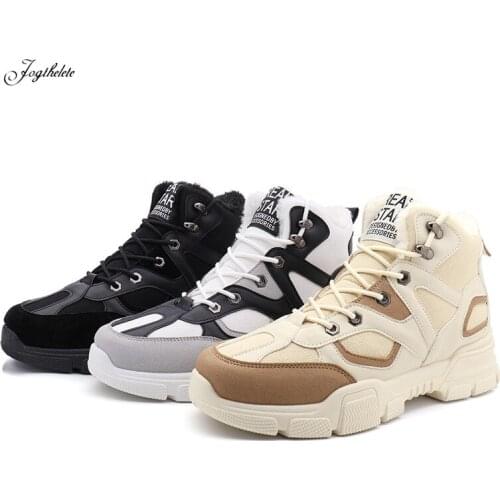 2020 Winter Plush Warm Mens Martin Boots Fashion New British Wind Motorcycle Boots High-top Retro Non-slip Casual Shoes 8zX003