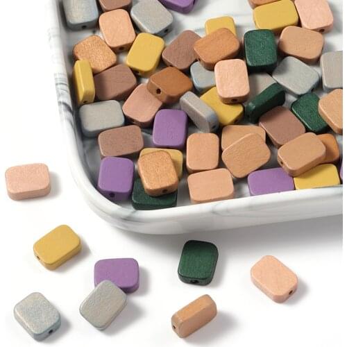 10pcs Straight Hole Nature Wood Chip Charms 11x13mm Geometric Wooden Beads For Earrings Jewelry Making DIY Decorative Pendants