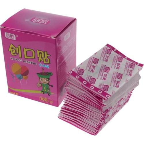 100Pcs Adhesive Bandages Waterproof Breathable First Aid Wound Plaster Cartoon