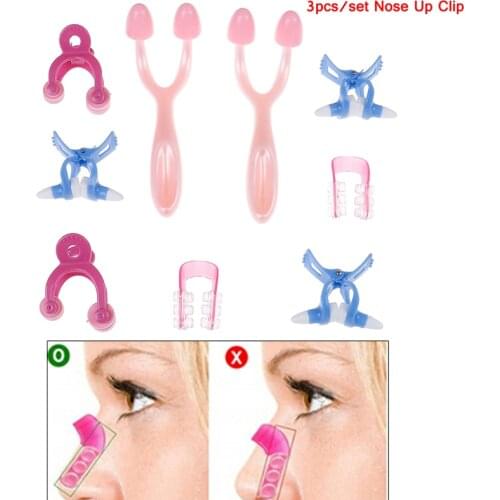 3Pcs/Set Nose Up Clip Bridge Lifting Shaping Straightening Facial Clipper Corrector