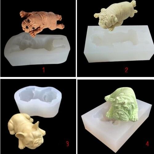 3D Shar Pei Mousse Mold Dirty Dirty Dog Small Milk Dog Cake Decoration Baking Ice Cream Silicone Mold-A067