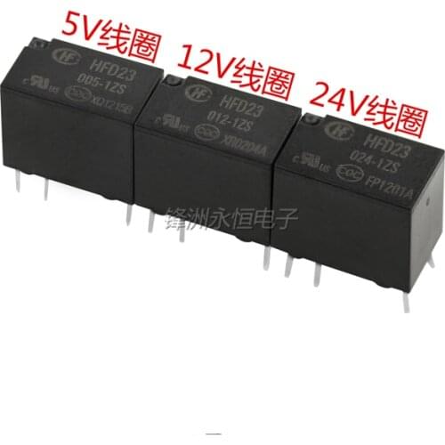 5PCS/lot NEW Relay JRC-23F HFD23-005-1ZS 5VDC HFD23-012-1ZS 12VDC HFD23-024-1ZS 24VDC 1A 6PIN Sensitive
