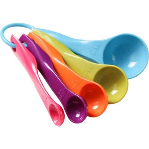 5pcs/set Kitchen seasoning spoon Colorful Plastic (1-15ml) Baby milk spoon Measure Sugar Cake Baking tools Kitchen Gadget Sets