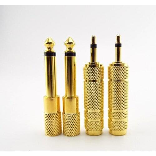 6.35mm 1/4" mono Male To 3.5mm 1/8" Female Connector Jack Audio Speaker Mono Terminal Plug Headphone Adapter Gold Plated 6.5mm
