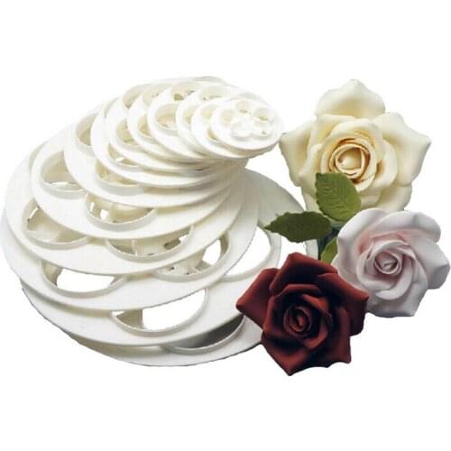 6Pcs Fondant Cake Sugarcraft Rose Flower Cookie Mould Gum Paste Cutter Tool wedding Cake Decorating Tools Fondant SugarcraftCake
