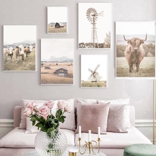 Diamond Painting Nordic Autumn Scenery Diamond Embroidery Picture Animal Field Windwill Landscape Wall Art Home Decor