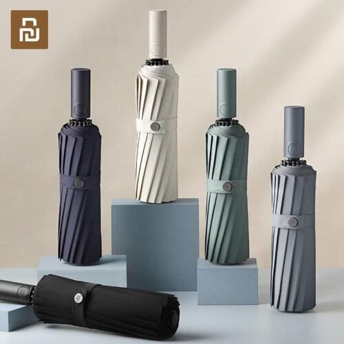 Youpin Fully Automatic Umbrella Men’s Windproof Rain Women’s Shine&Rain Dual-Use Retro Simplicity Reinforcement Thicken Umbrella