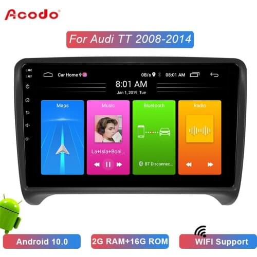 ACODO 2G RAM 16G ROM Android 10.0 Car Radio Multimedia Player For Audi TT 2008-2014 Navigation GPS 2 Din