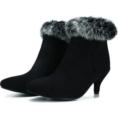 Big Size 9 10 11-17 boots women shoes ankle boots for women ladies boots shoes woman winter Loop loop back zipper tip