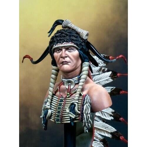 New Unassembled 1/10 ancient action warrior with Feather BUST Resin Figure Unpainted Model Kit