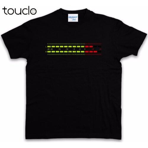 T Shirts For Men Cotton Tops Male T shirt Men Meter Decibel Music Bass Retro Radio Cassette Tape Record Vinyl slim T-shirts